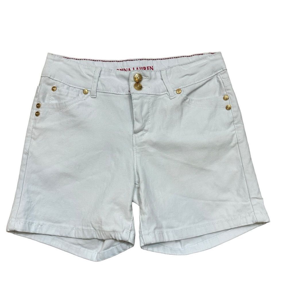 Sabrina Lauren Ladies White Denim Shorts Size 8‎